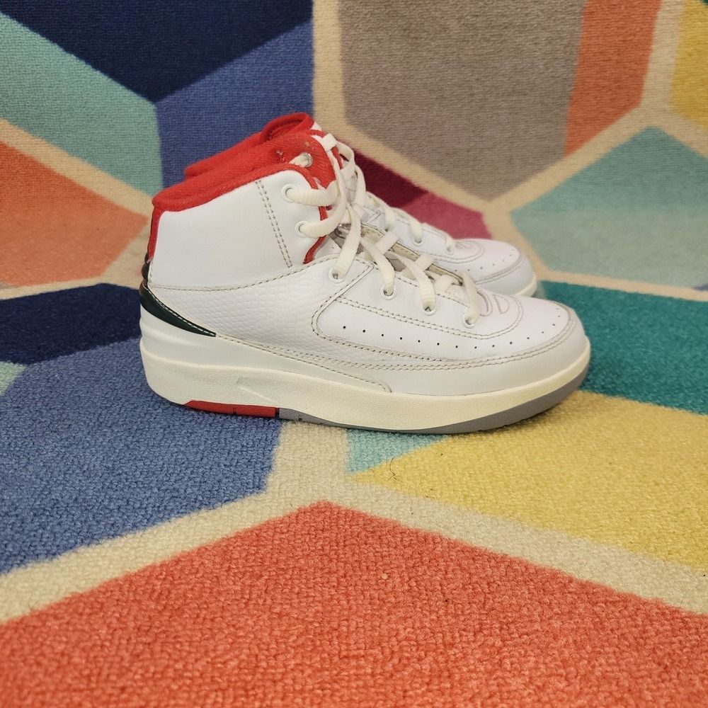 Jordan 2 Retro White Red Black Sneakers Mid Top Basketball‎ Shoes DQ8563-101